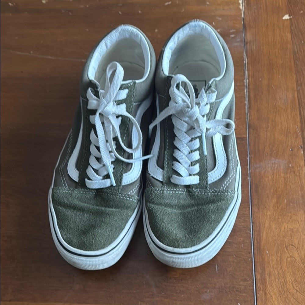 Vans Green and White Athletic Shoes
